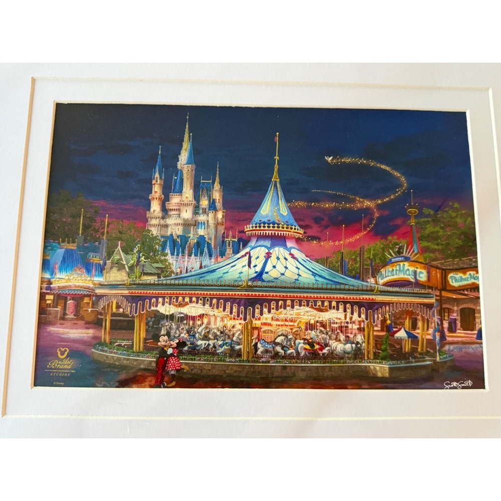 Disney Parks 2026 Magic Kingdom Castle Carousel Art Brand Studios 14x18" Print